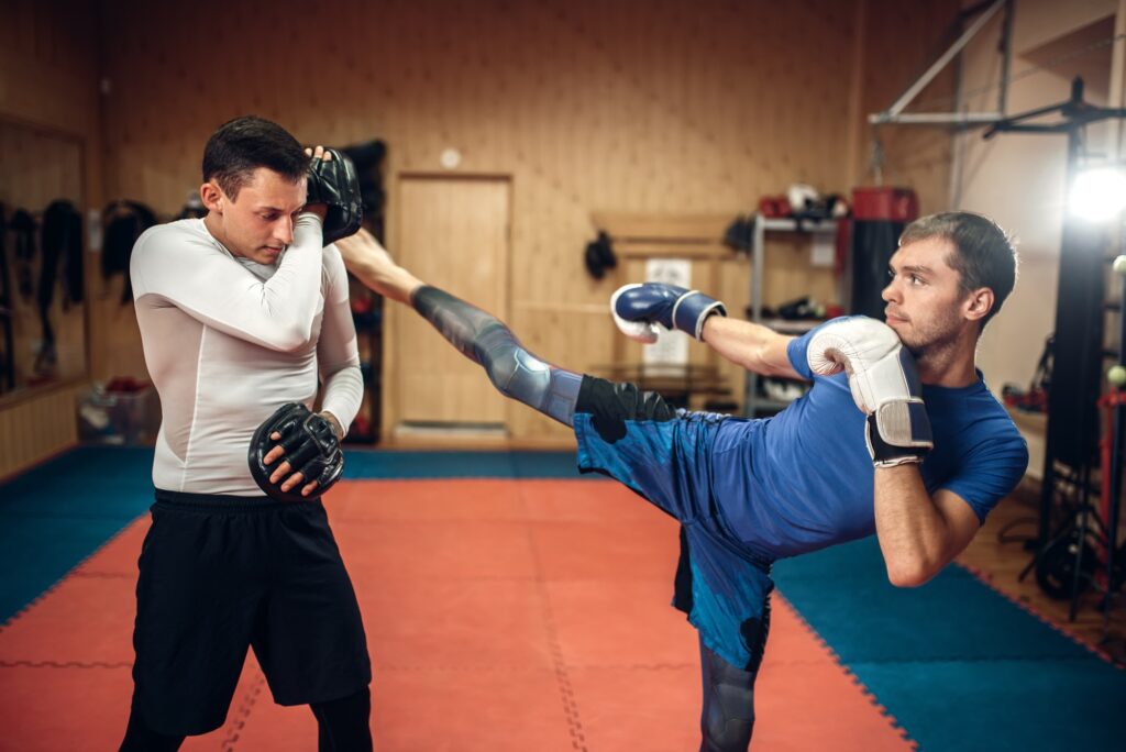 Kickboxing and wrestling training at Morris County Wrestling and Martial Arts in Randolph, NJ
