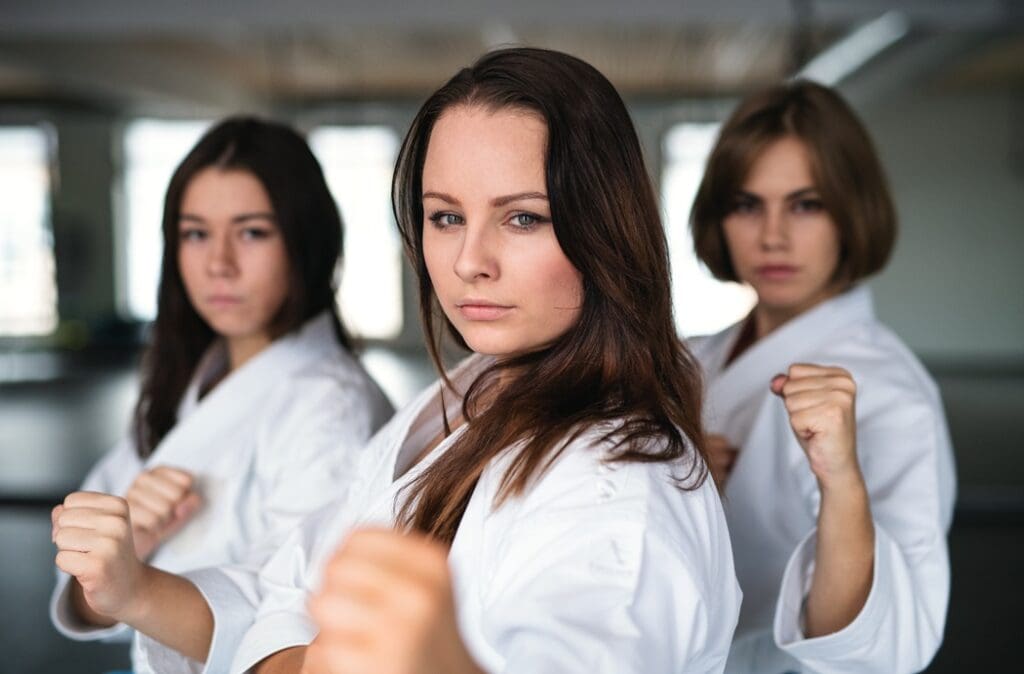 Women’s self-defense class training session at MCWandMA in Morris County teaching practical personal safety techniques